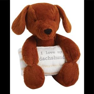 NWT MudPie Fur Ever Friend Dachshund Stuffy and Blanket